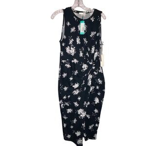 nine britton | Dresses | Nwt Nine Britton Amber Knit Short Sleeve Midi Wrap  Dress Navy Size Mp | Poshmark